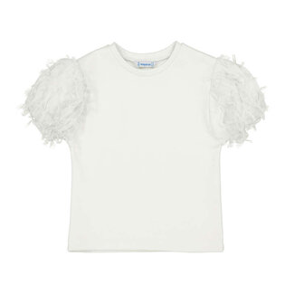 Mayoral S/sl tulle t shirt            49 Natural