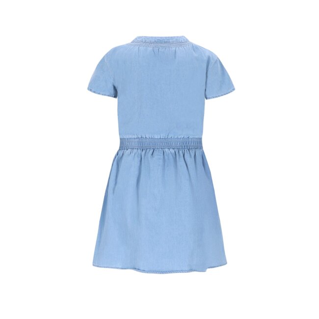 Mel Flo girls chambrey dress with bow closure at CF 181 lt denim