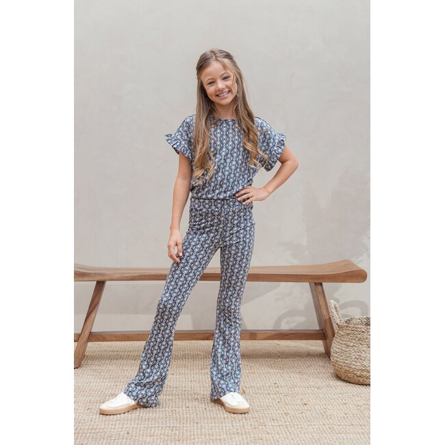 Floor Flo girls AOP structure flared pants 945 Palm