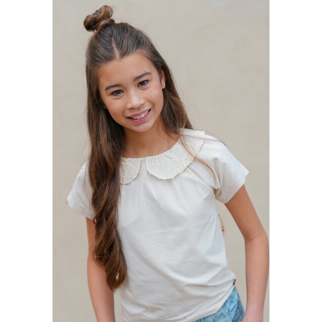 Elva Flo girls slub jersey tee with collar 050 Kit