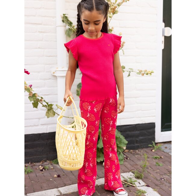 Little Rib Flaired Pants 963 Strawberry fields