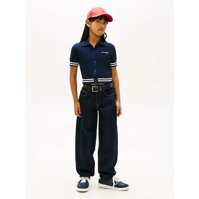 SWEATER RIB POLO SS, C1G C1G Dark Night Navy