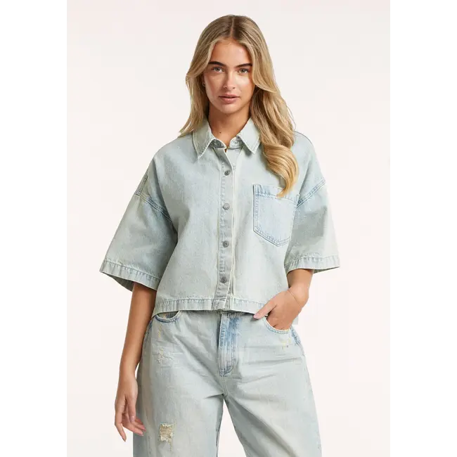 GIRLS DENVER BLOUSE 3282 Carribean Blue Wash