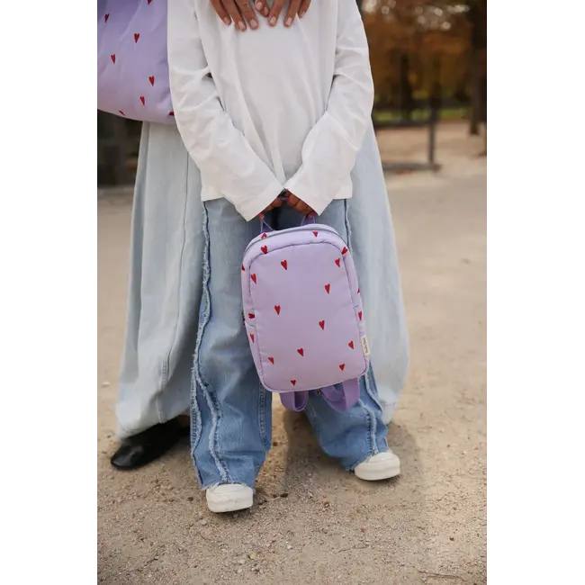 Puffy Mini Rugzak Purple Hearts