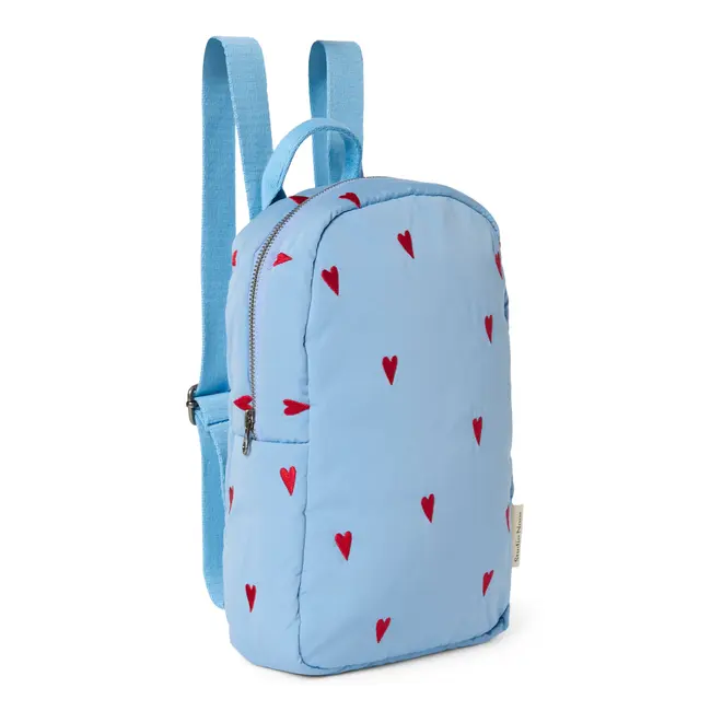 Puffy Mini Rugzak Light Blue Hearts