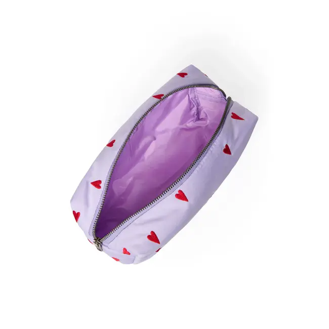 Puffy Pouch Purple Hearts