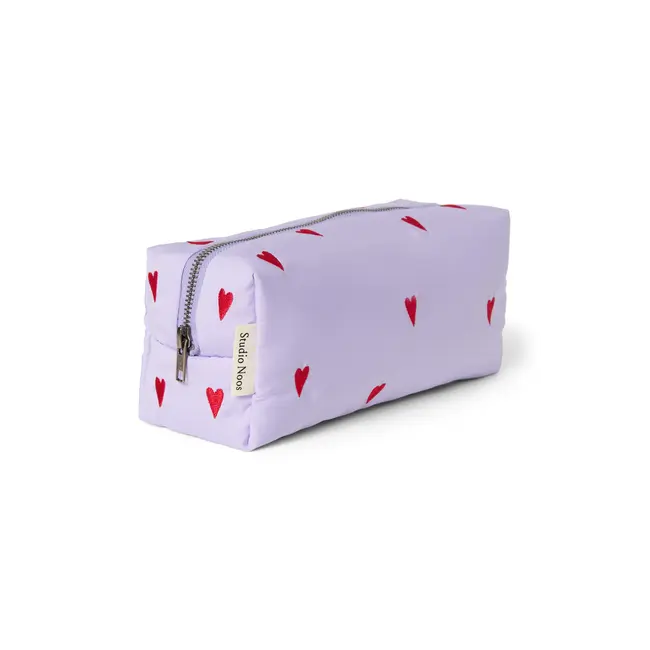 Puffy Pouch Purple Hearts