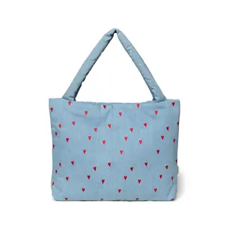 Studio Noos Puffy Mom Bag Light Blue Hearts