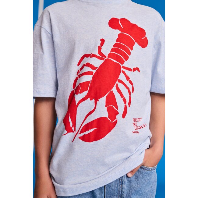 silas t-shirt lobster  000706 - heather light blue