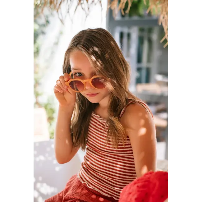 Evina Flo girls solid rib singlet 449 Desert stone