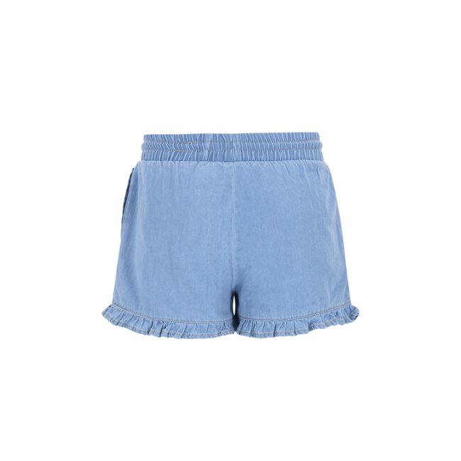 Fiona Flo girls chambrey short with ruffle hem 181 lt denim