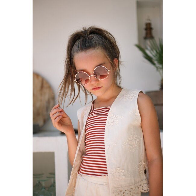 Dafne Flo girls 3D leaf embroidery gilet 050 Kit