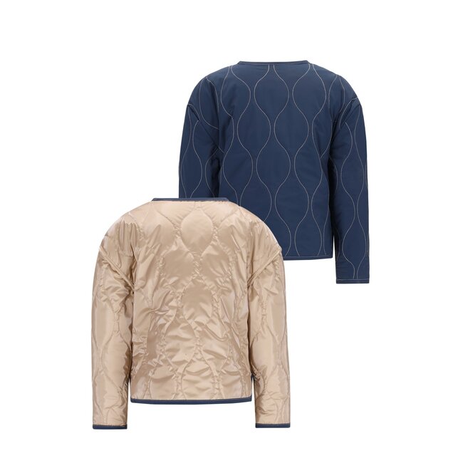 Livia Flo girls reversible quilted jacket 190 Navy