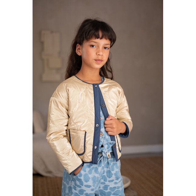 Livia Flo girls reversible quilted jacket 190 Navy