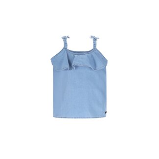 Like Flo Cisse Flo girls chambrey top with ruffle 181 lt denim