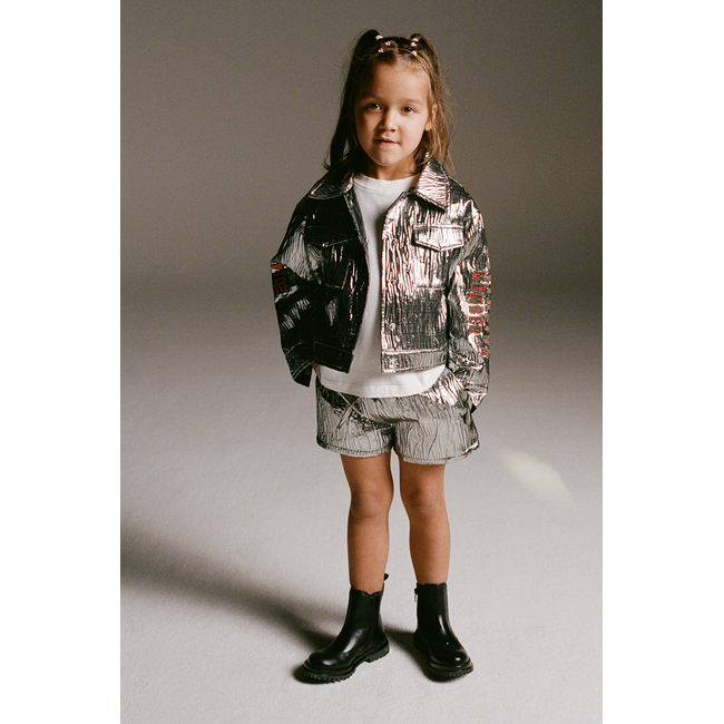 Kids Woven Silver Short Silver