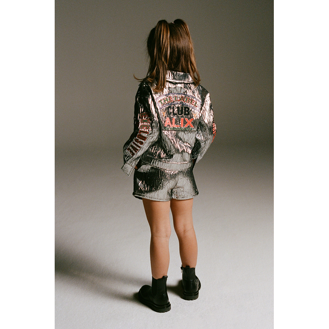 Kids Woven Silver Short Silver