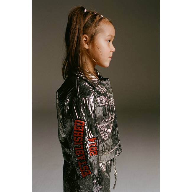 Kids Woven Silver Artwork jacket Silver