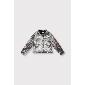 Alix the Label Kids Woven Silver Artwork jacket Silver