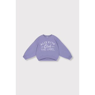 Alix the Label Kids Woven ALIX Club Print Sweater Lilac
