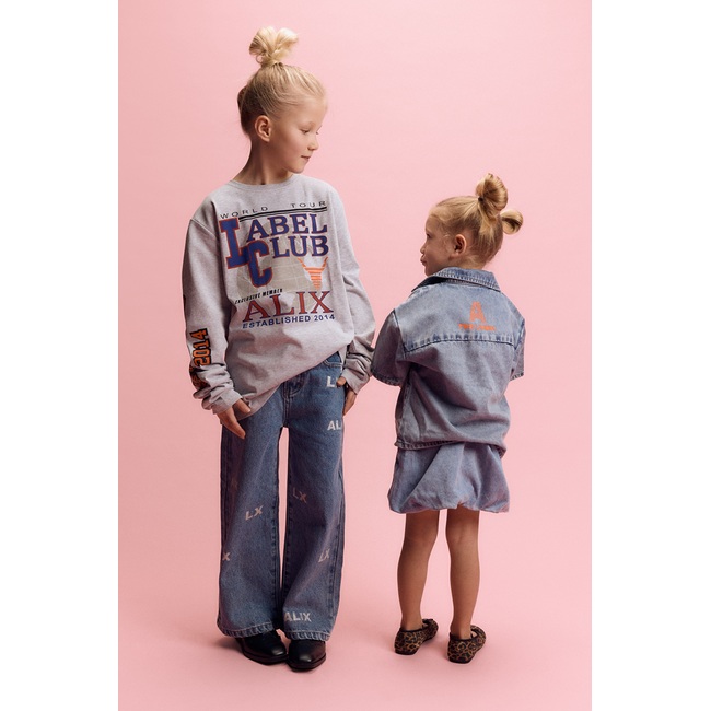 Kids Woven Short Sleeve Denim Blouse Light Blue Denim