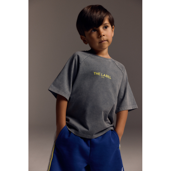 Kids Knitted Raglan Logo T-Shirt Light Grey