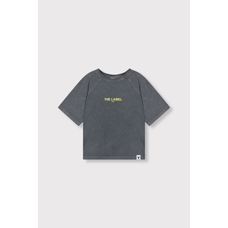 Alix the Label Kids Knitted Raglan Logo T-Shirt Light Grey