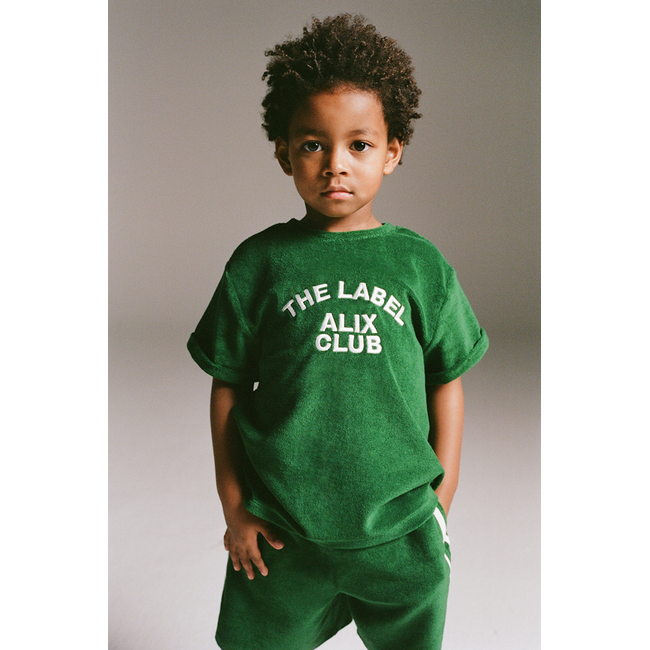 Kids Knitted Terry T- Shirt Green