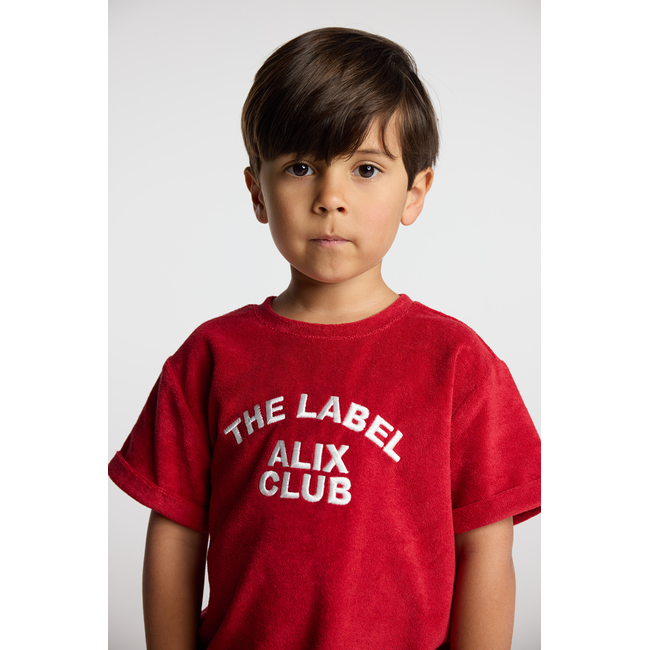 Kids Knitted Terry T- Shirt Cerise
