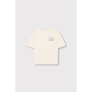 Alix the Label Kids Knitted Multi Color Artwork T-Shirt Light Ecru