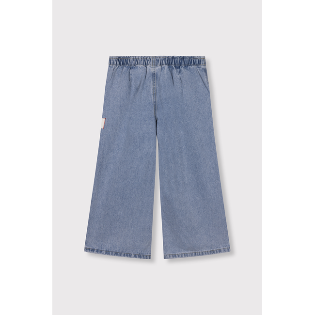 Kids Woven Wide Leg Flowy Denim Pants  Light blue Denim