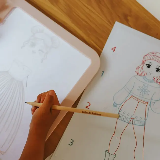 KIDYDRAW-PRO Mobiele en lichtgevende tablet rose