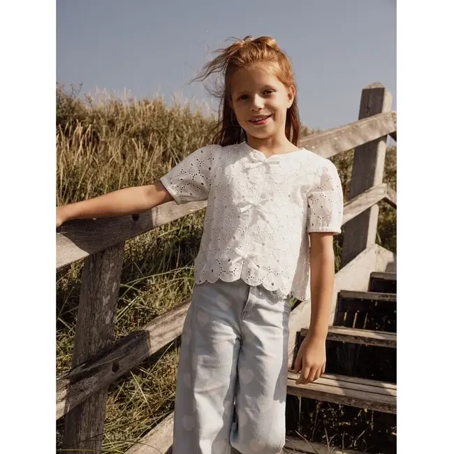 Little woven top  SS 4 Soft white