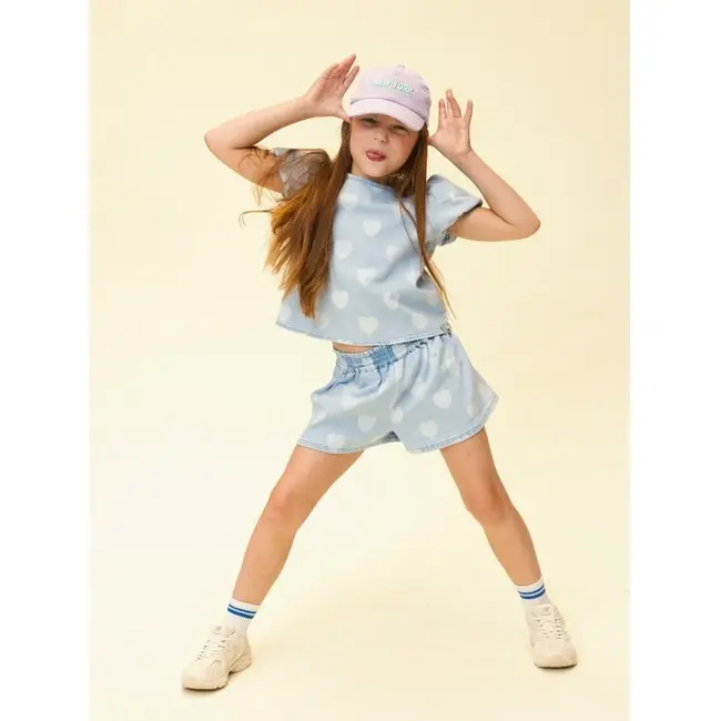 Little Heart Denim Top 997 Heart denim