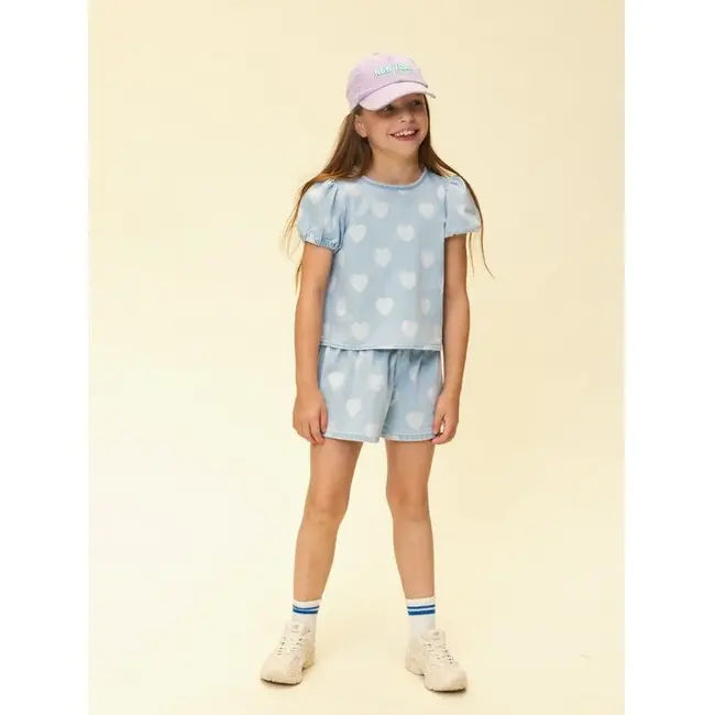 Little Heart Denim Top 997 Heart denim