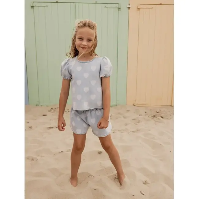 Little Heart Denim Top 997 Heart denim