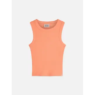 SCOTCH & SODA AMSTERDAM Seasonal core ribbed slimfit tank top 800 DARK ORANGE Papaya Punch