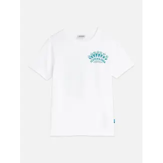 SCOTCH & SODA AMSTERDAM Front and back regularfit Tshirt 101 WHITE/PASTEL Bright White