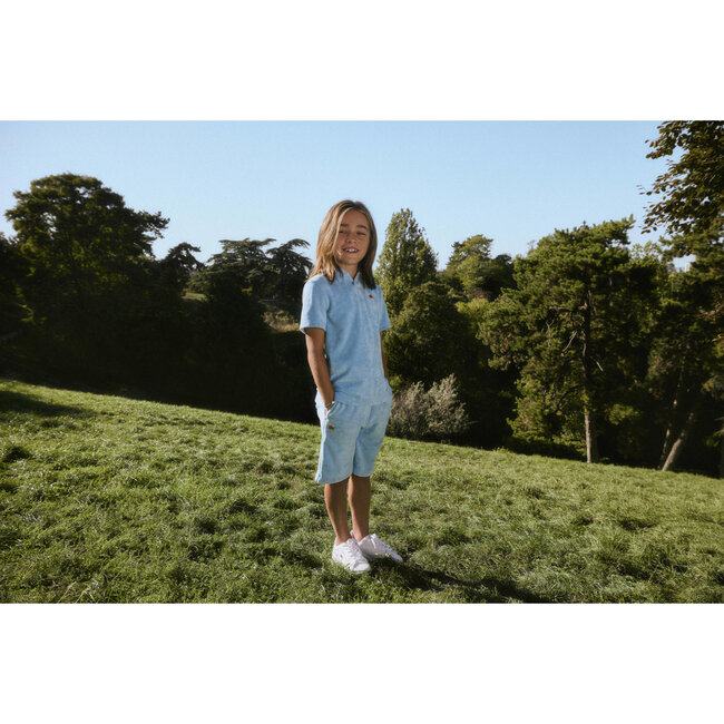 KNIT TOP/ POLO/ Chambray