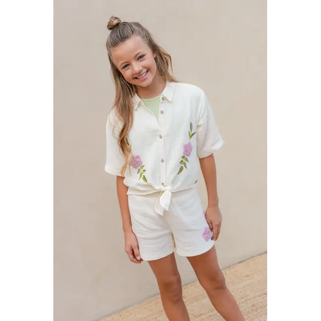 Cecile Knotted Blouse 001 Off White