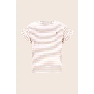 Like Flo Emma Ruffle Sleeve tee Gold Stripe