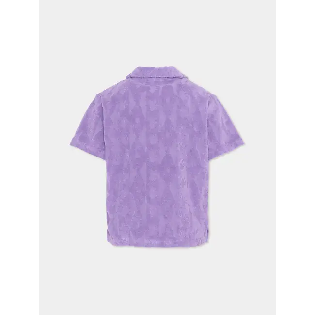 Jacquard towelling shortsleeved shirt 650 DARK PINK Cactus Stripe Paisley Purple