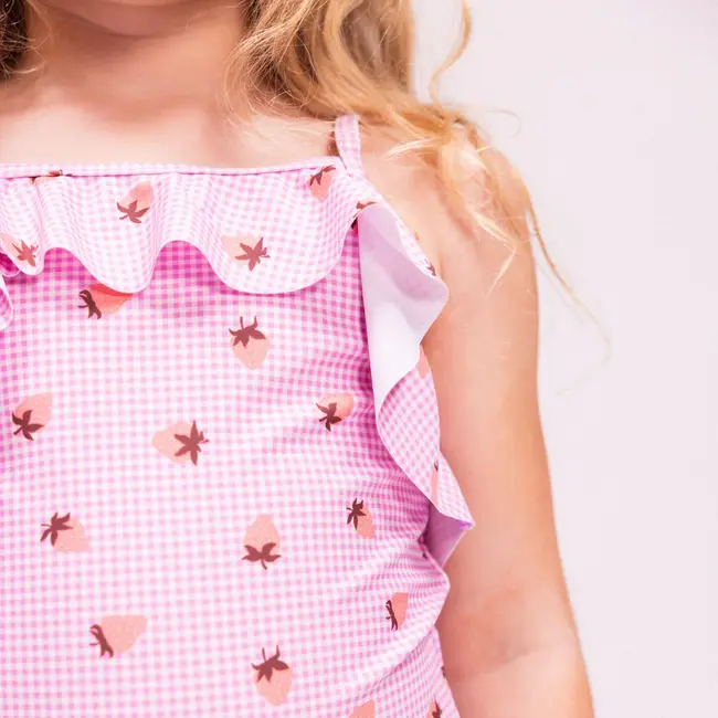 Swimsuit Girls Pink-Strawberry Fiels