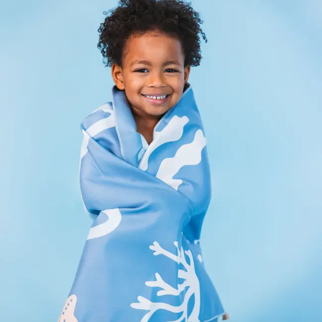 Beach Towel Microfiber - Blue - Coral Bliss