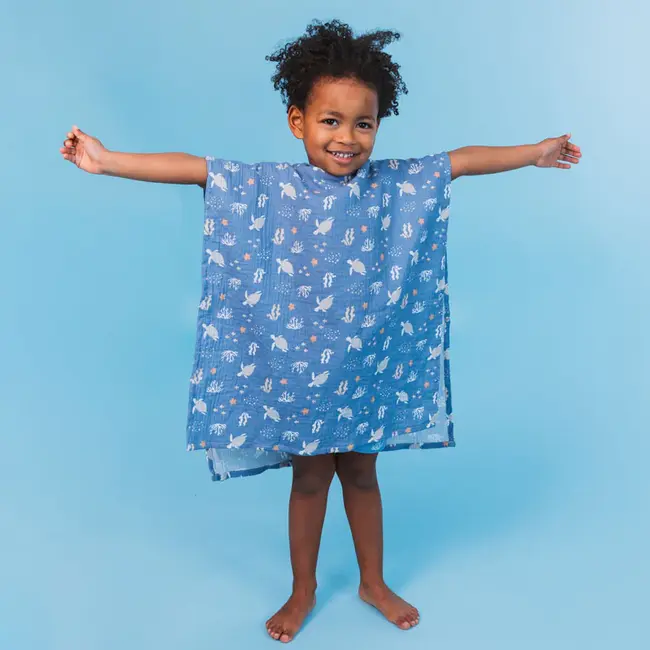 Beach Poncho - Blue - Coral Bliss