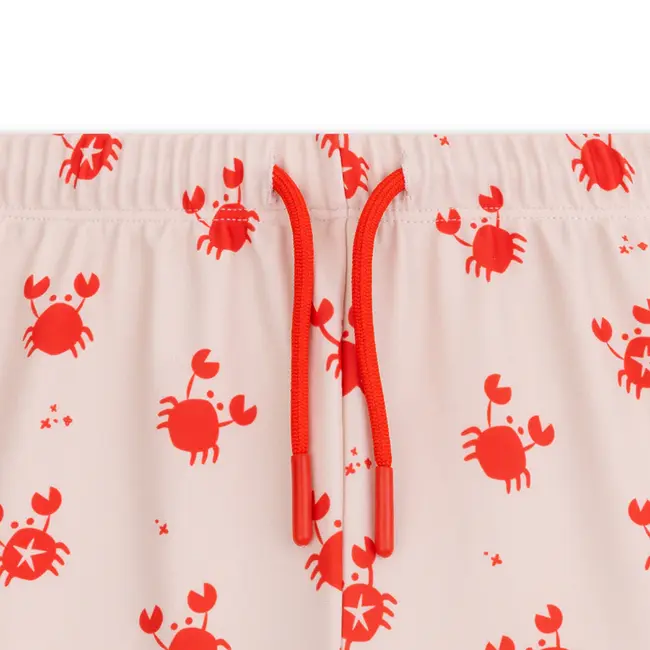 Swim Shorts-Red/Beige-Crabby