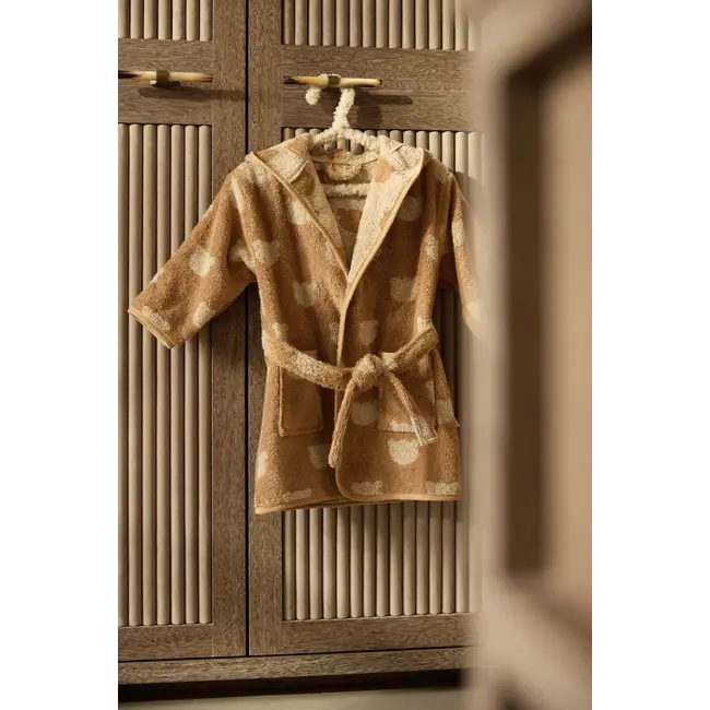 Badjas Badstof 1-2 jr jaquard teddy bear