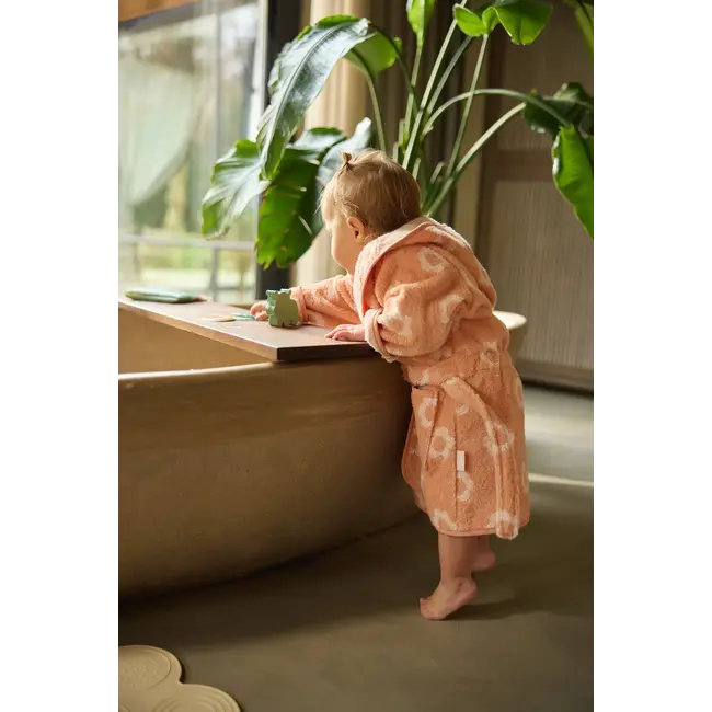 Badjas Badstof 1-2 jr jaquard Flower