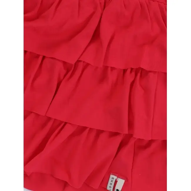 2611-7120 -770  Ruffeld Skirt Poppy Red