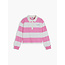 RUGBY STRIPE POLO LS, TOU/Pink Daisy Stripes